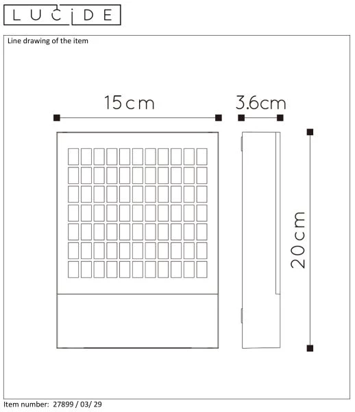 Lucide DIGIT - Wandlamp Buiten - LED - 1x3W 2700K - IP54 - Antraciet - technisch